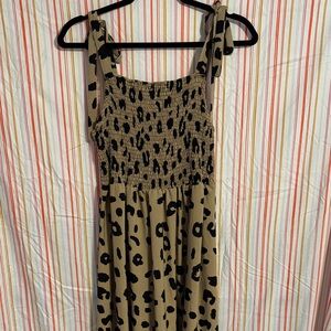 SHEIN Leopard Print Maxi Dress - Black and Tan